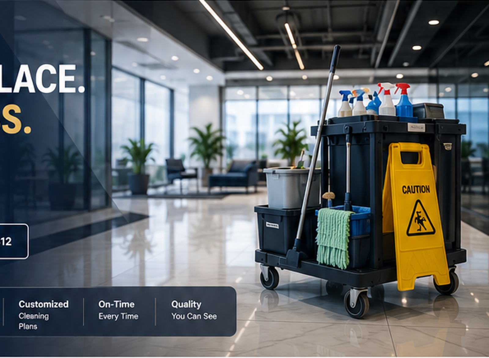 Professional commercial cleaning in a modern office